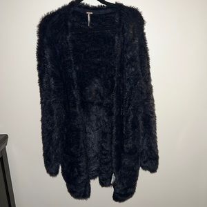 Black fuzzy free people sweater